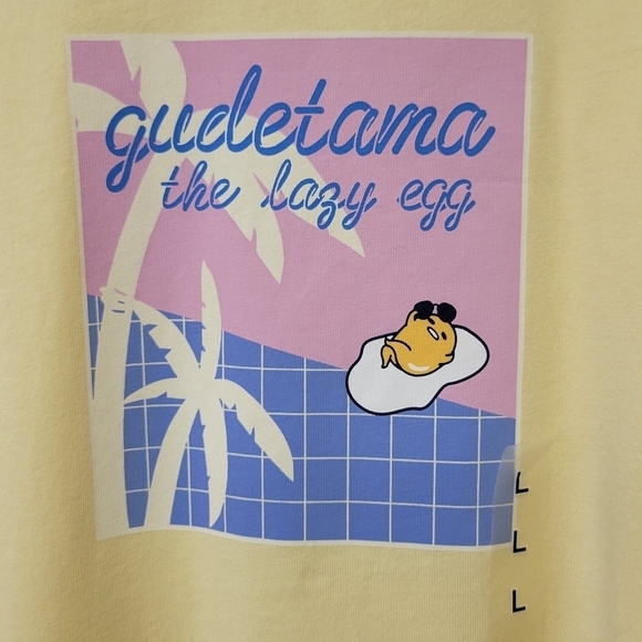 Uniqlo Sanrio Gudetama Graphic T-Shirt Yellow L - Picture 4 of 10